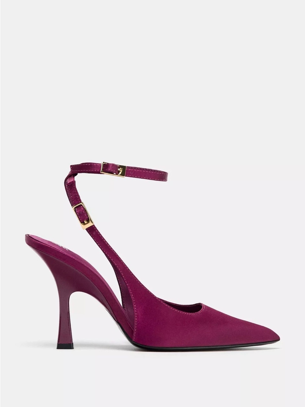 Zara Fuchsia Ankle-Strap Pointed-Toe Heels